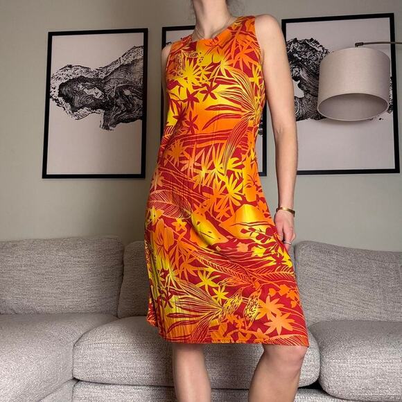 Vintage midi floral hawaiian sundress 90s y2k size medium - Picture 4 of 8